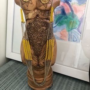 Yellow and Silver Chain Necklace